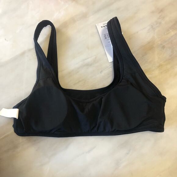 NEW halara black Solid U Neck Bikini Top Swimsuit size small - Picture 5 of 5